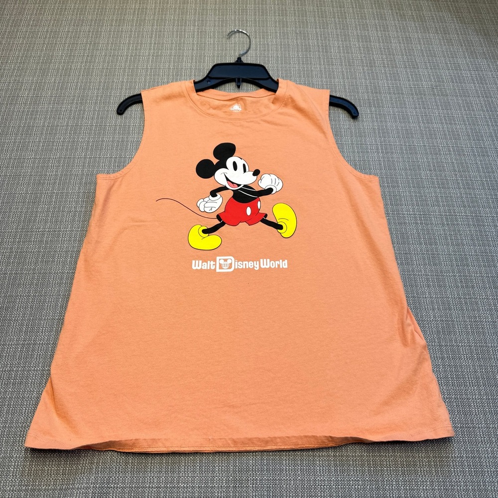 Walt Disney World‎ Mickey Mouse Orange Muscle Sleeveless Tank Top Large